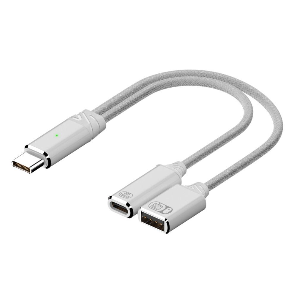 2 in 1 USB Headphone Converter PD 100W Y Cable NEW Type C Splitter  Keyboard Mouse