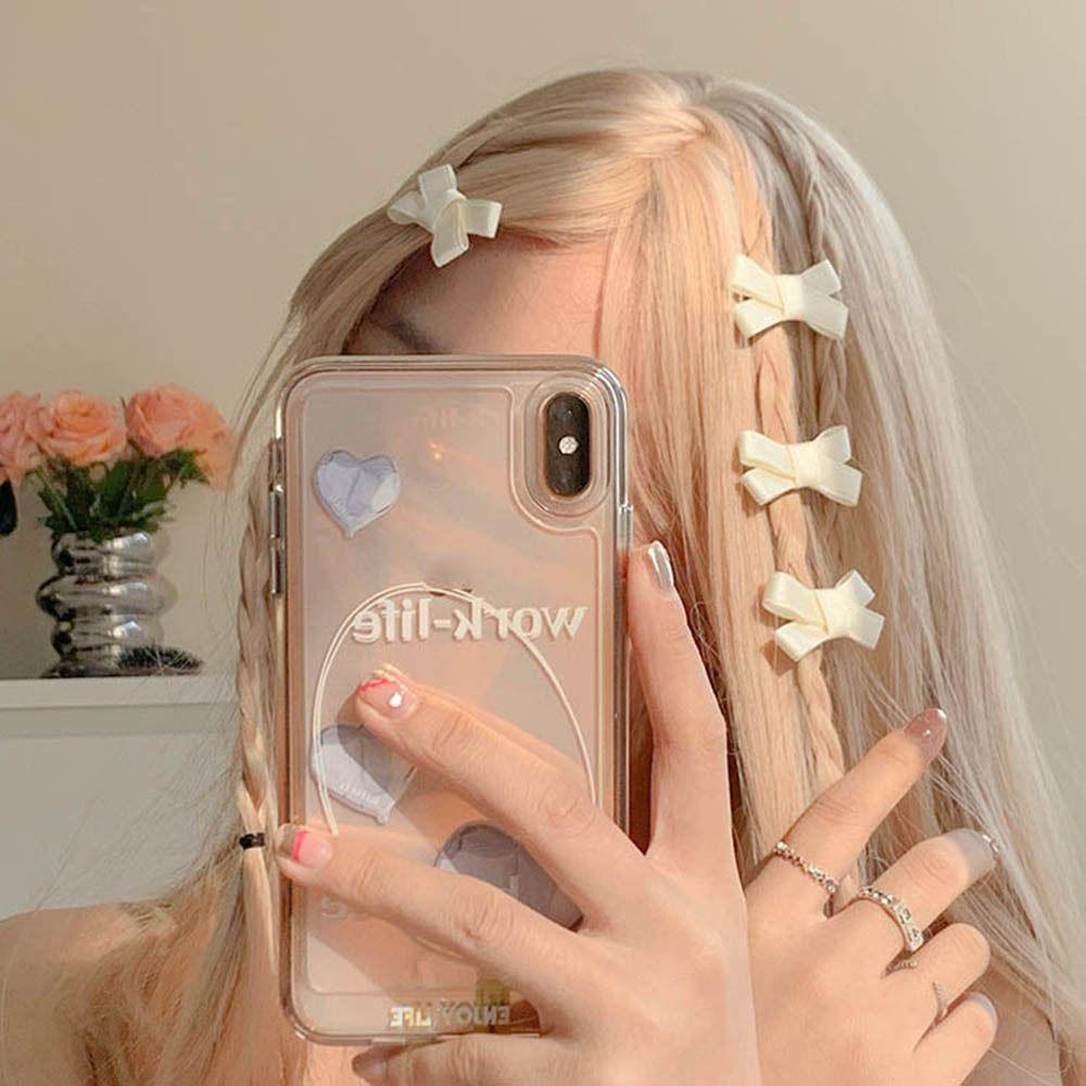 Set Lolita Cloth Y2K Balletcore Hair Clips Balletcore Bow Hairpin Hair Accessories Hair Barrettes