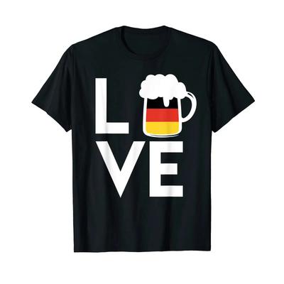 Love Beer Oktoberfest Festival T Shirt Black S Vintage Breathable Comfortable Top For Everyday Wear Soft