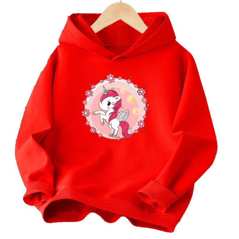 Cute Unicorn Clothes Cartoon Hoodie Childrens Clothing Spring Fall Hoody Sweatshirt Girls Fashion Tracksuit