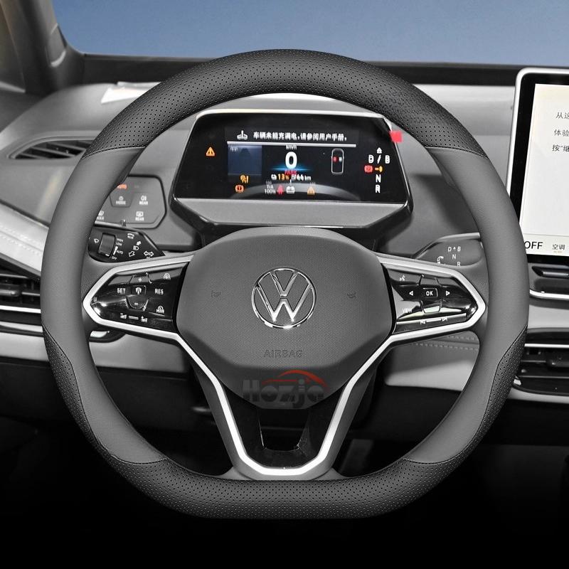 Housse de volant en cuir pour voiture pour Volkswagen Tayron Tharu Tiguan Touareg Teramont TROC TCross Taos Passat Variant Accessoires