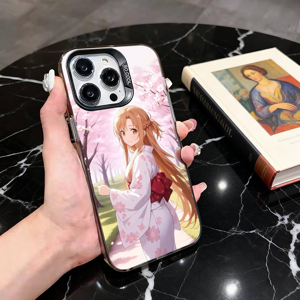 Sword Art Online A-Asuna Y-Yuuki-es Phone Case For iPhone 17,16,15,14,13,12,11 Plus,Pro,Colorful Silver Phone Case Funda Cover