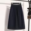 DIMANAF 2025 Plus Size Spring Denim Skirts Women Clothing Blue Fashion A-Line Jeans Skirt Belt Waist