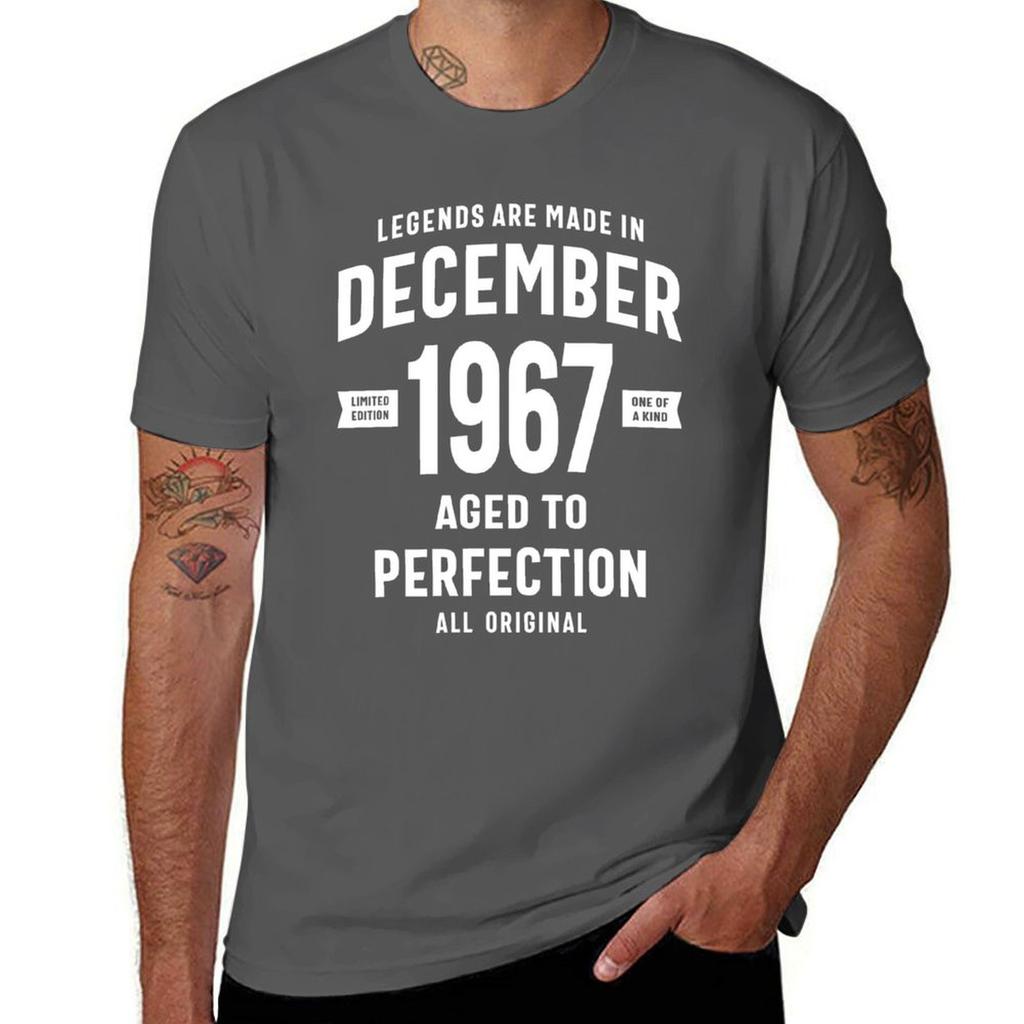 Legends Were Born In December 1967 Birthday Gift T-Shirt hippie clothes summer tops mens white t shirts