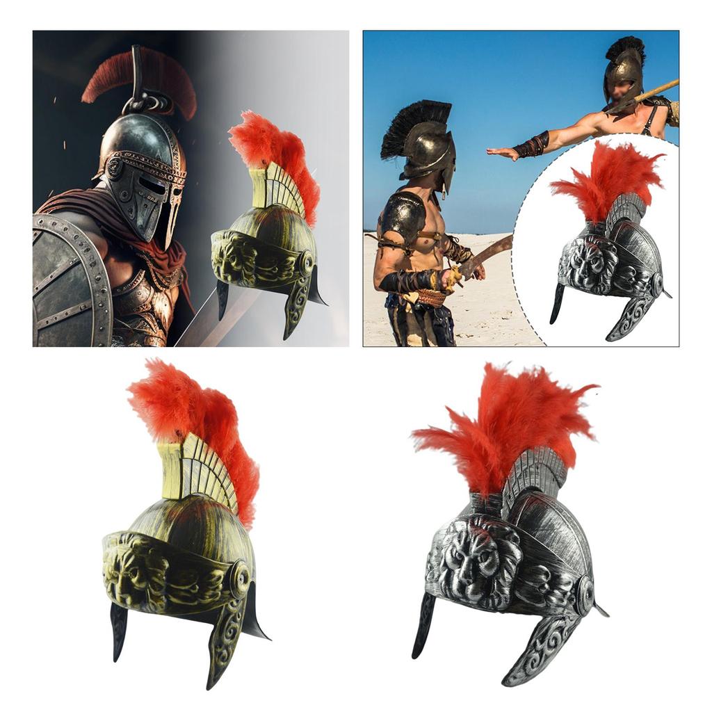 Roman Vintage Helmet Headwear Costume Accessories Medieval Ancient Costume Helmet Role Play Medieval for Movie Home Men Adult