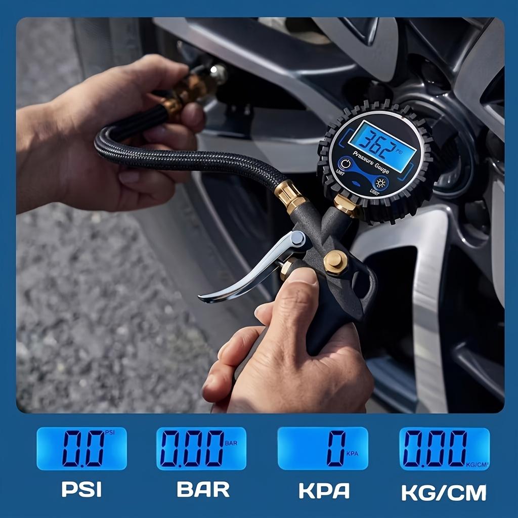 Digital tire inflator with pressure gauge 200 PSI High precision LED Backlit display Suitable for car accessories Motorcycle Car SUV