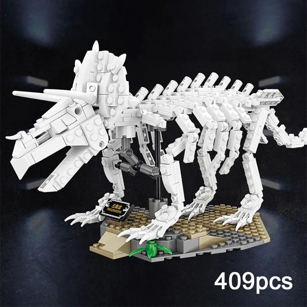 KAZI Dinosaurier Bausteine ​​Fossil Fragmente Tyrannosaurus Modell Ziegel Dekorationen Spielzeug Geschenke für Kinder