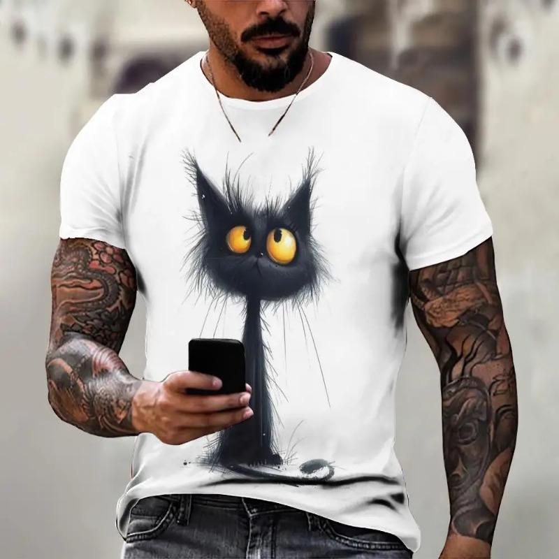 

Быстросохнущая мужская футболка с короткими рукавами и принтом животных, мужская повседневная футболка с 3D-принтом, модная уличная одежда больших размеров, мужская футболка L