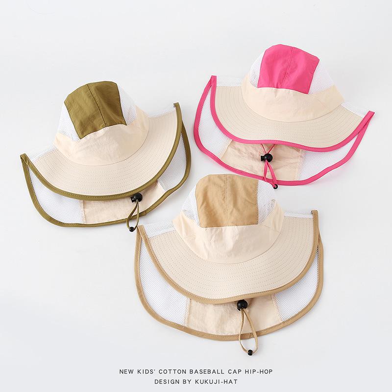 Summer Breathable Mesh Sun Hat for Kids - Wide Brim UV Protection