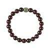 Original Small-leaf Rosewood Bracelet for Couples, Women's Black Sandalwood Bracelet with Hetian Jade Top Bead