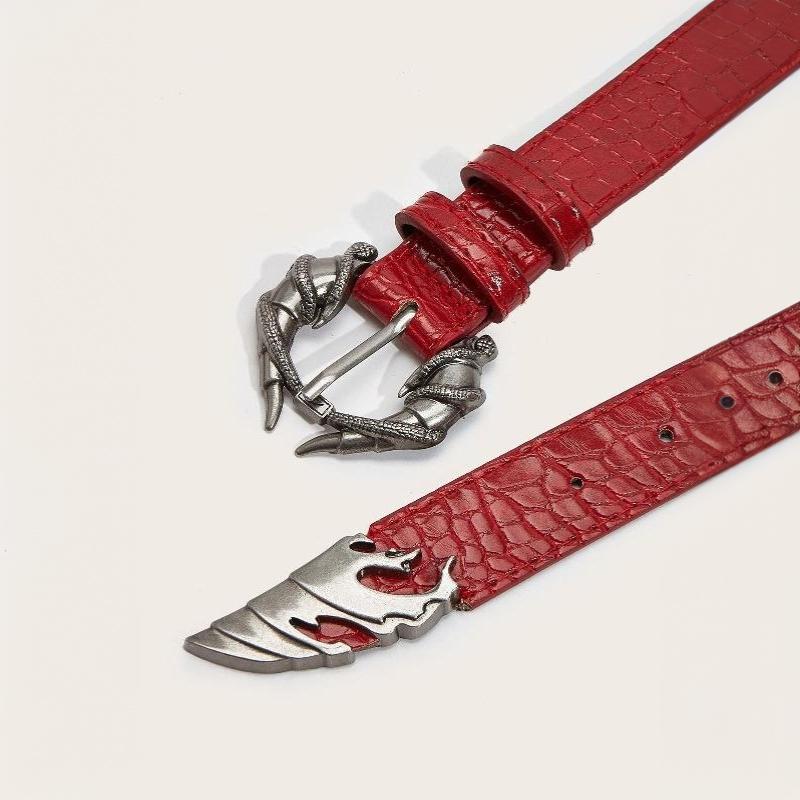 PU Leather Women's Snake Buckle Belt Crocodile Pattern Y2K Street Fashion Waistband for Daily Commute