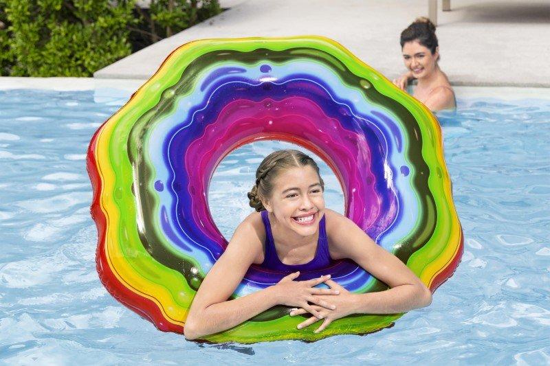 Rainbow Ribbon Swimming Ring 115 Cm Bestway 36163