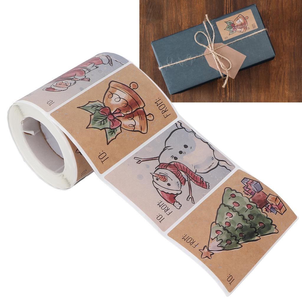 Christmas Sticker 6 Designs 250 Adhesive Xmas Decorative Labels For Cards Gift Envelopes Boxes