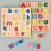 Kleurrijk Alfabet Cijfer Houten Puzzels Speelgoed voor Kinderen Montessori Vroeg Educatief Baby Speelgoed Intelligent Matching Spel Kinder Cadeau