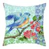 Animal Series Blue Bird Print Cushion Cover Art Painting Bird Polyester Pillow Case For Sofa Bed Pillow Cover Home Decor 45X45Cm