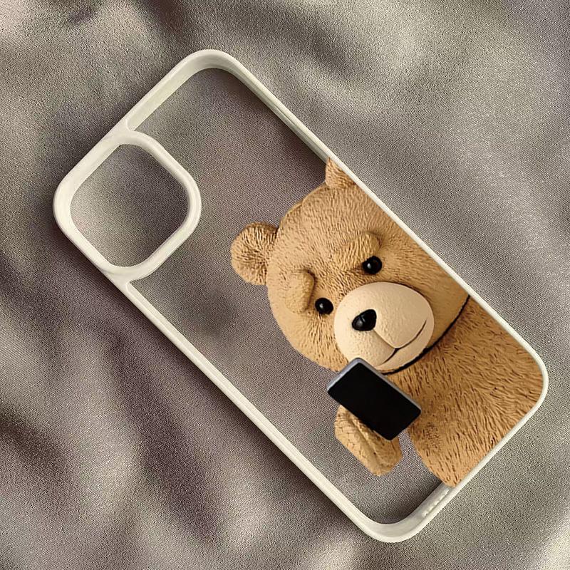 Teddy Bear Couple Cartoon Clear Case For Samsung Galaxy S24 S23 S22 Ultra S24 FE S25 A06 A16 A54 A35 A15 A55 A52 A34 5G Cover