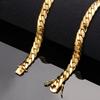Hip Hop Bling Gold Cuban Link Chain Necklace For Men, Rapper Style Tank Chain Jewelry, Trendy Whip Chain Necklace