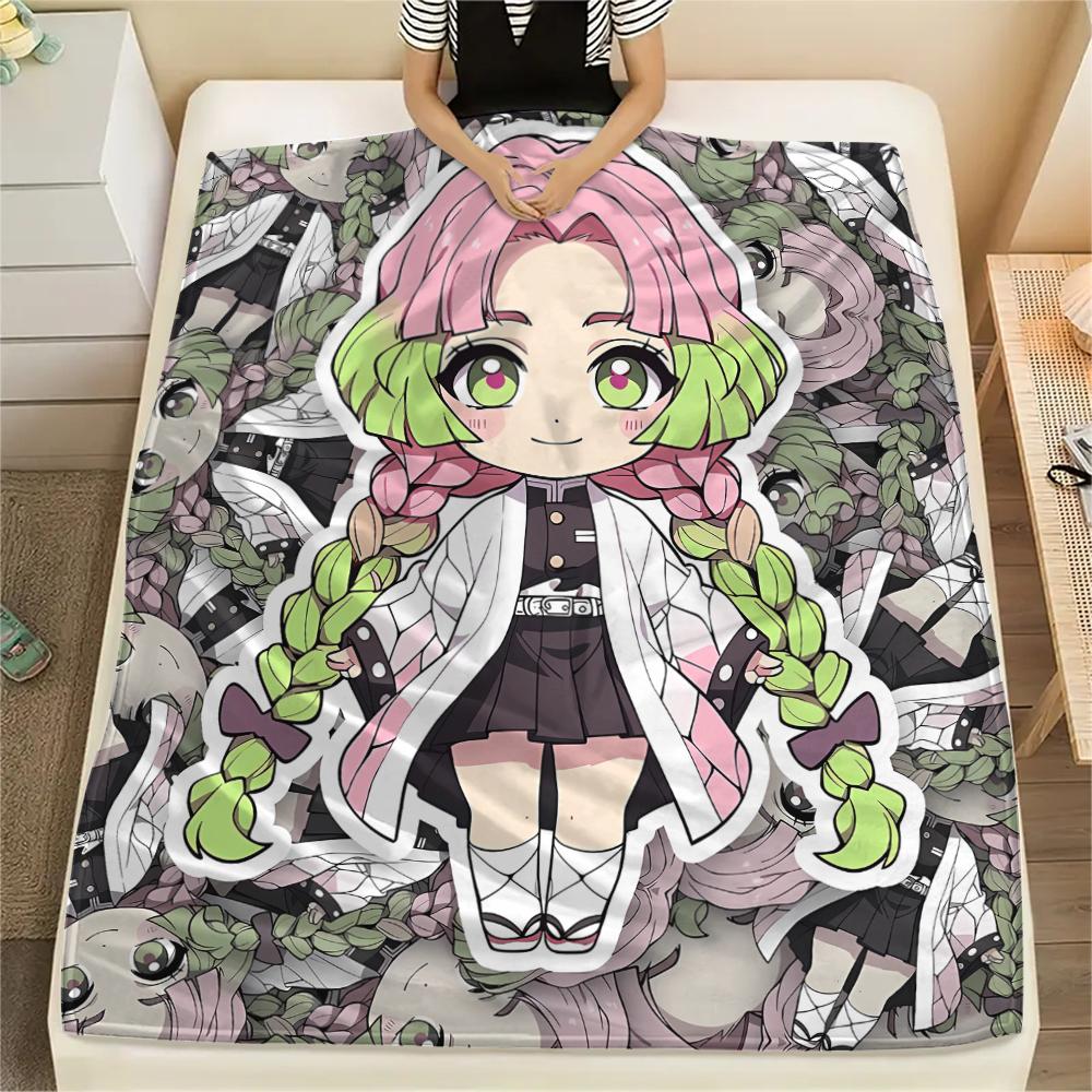 1PC Demon Slayer Print Flannel Blanket, High Quality All Seasons, Home Decor, Warmth and Comfort, Perfect for Christmas Gifts