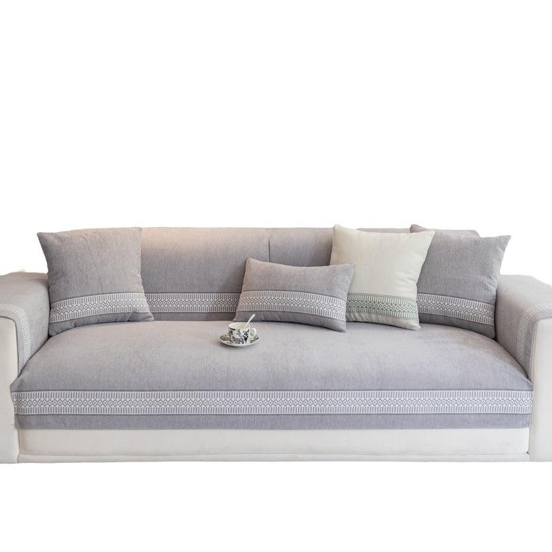 Chenille Sofa Cushion Four Seasons Universal Seat Cushions Non-Slip Nordic Simple Green Simple Sofa Cover Cover Cloth