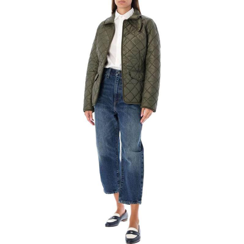 Polo Ralph Lauren Solid Color Quilted Waist-Defining Single-Breasted Padded Jacket Women Jackets Green 211854764-005