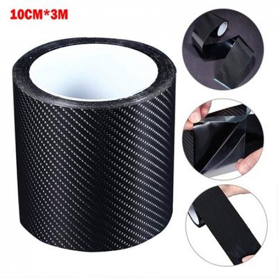 10CM Car Door Fiber Carbon Plate Bumper Scuff Cover Sill Anti Scratch Sticker