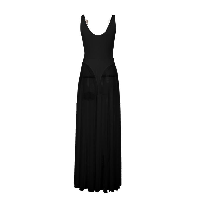 Transparent Maxi Dress Bodysuit Plunging Backless Long Summer Dress Women Sexy Beach Party Dresses