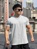 Herren Sport-T-Shirt mit geprägtem Stahlstempel und eng anliegenden Bündchen - Schweres Kurzarm-T-Shirt für Laufen, Fitness, Gewichtheben