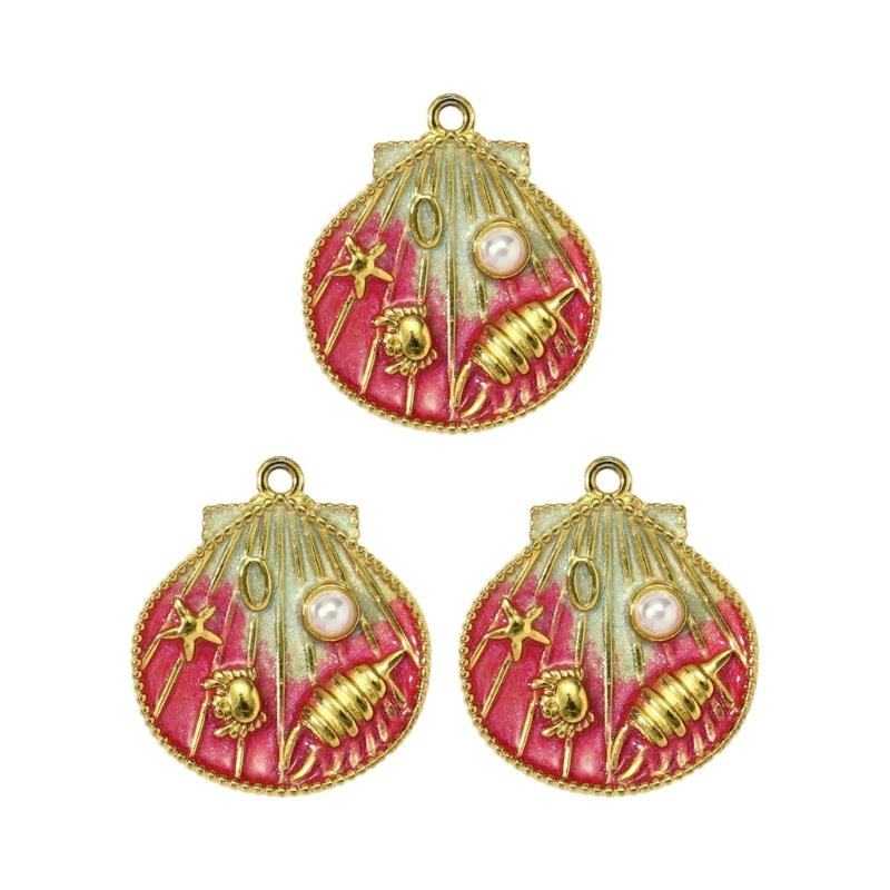 Creative Marine Jewelry Making Set with 3 Seashells Starfish Beads for Handmade Necklace Designs