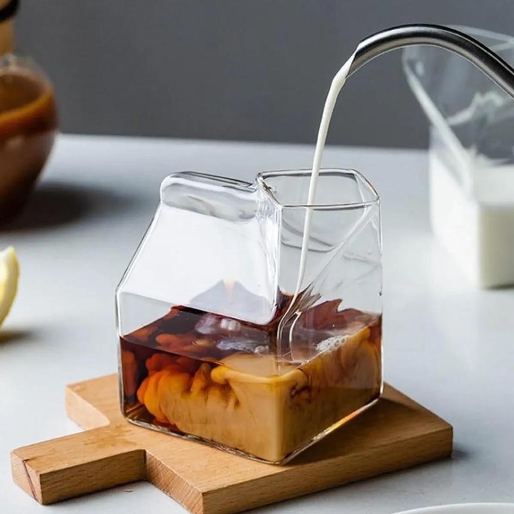 Heat Resistant Borosilicate Milk Box Cup Coffee And Presentation Cup | Borosilicate Glass 350ml