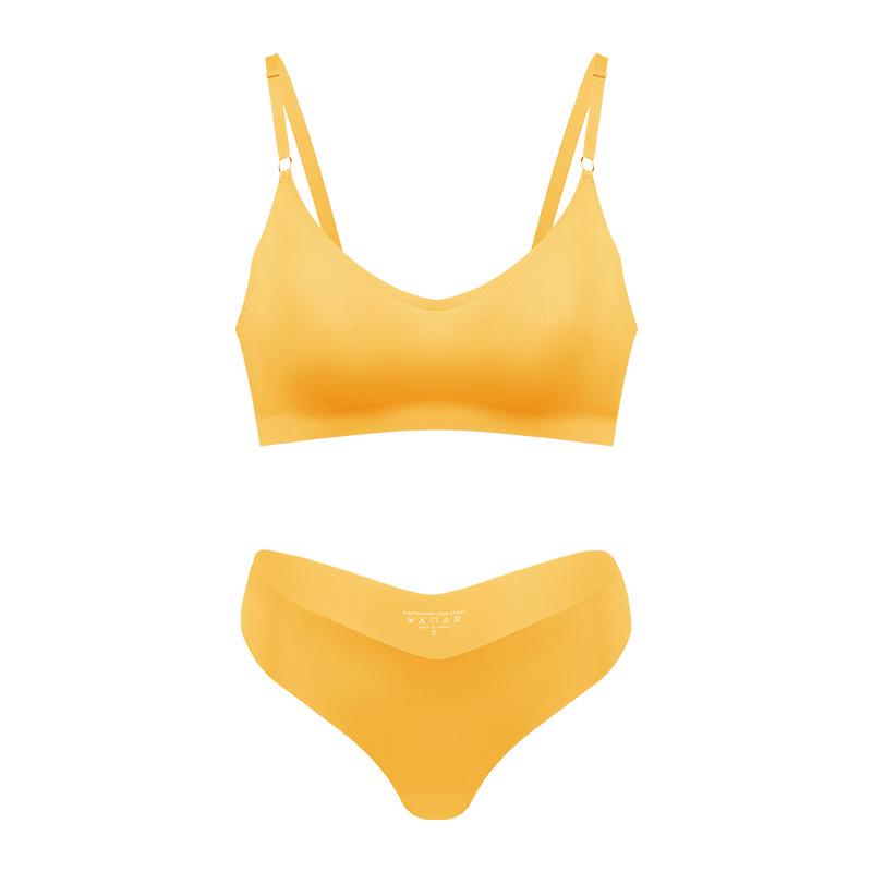 Nahtloses Push-Up-Set aus Eis-Seide für Damen - Atmungsaktiv, V-Ausschnitt, Sportlich, Brust minimierend