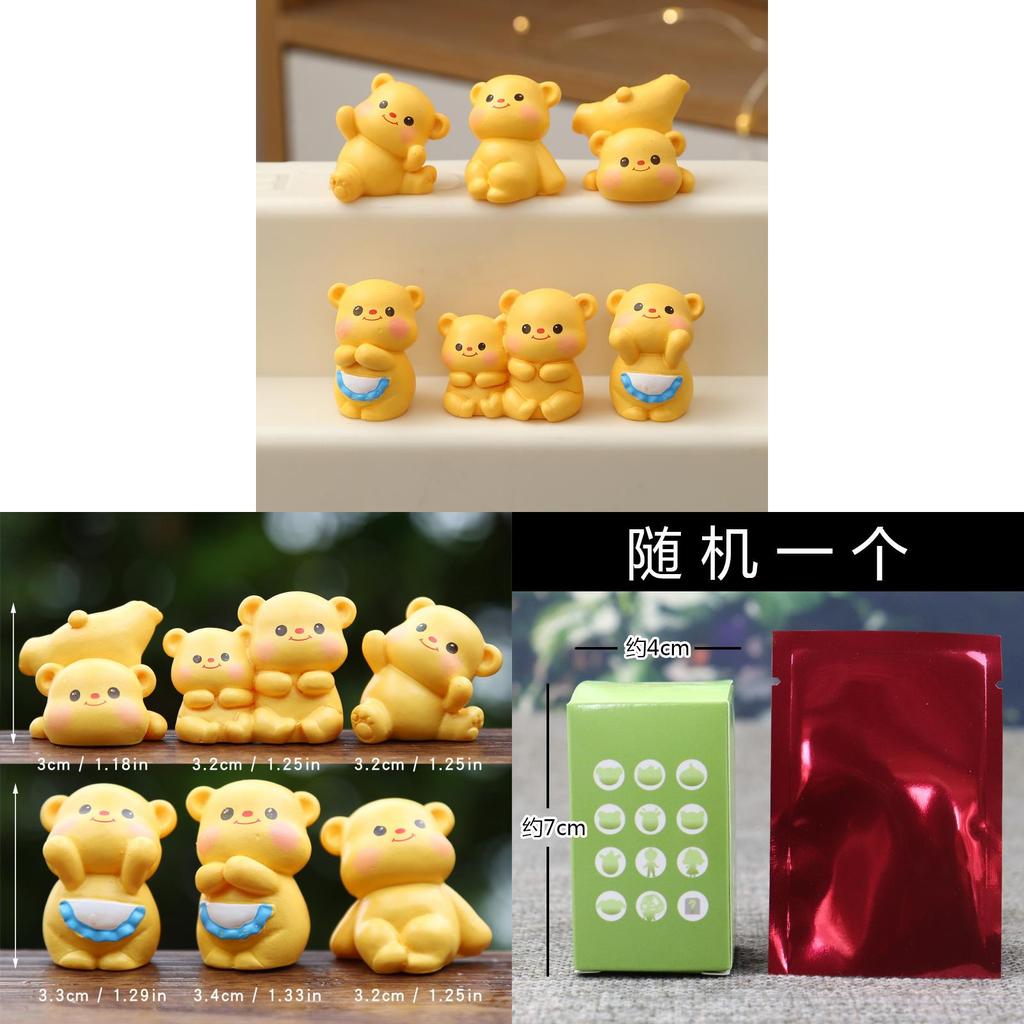 Yellow Cartoon Bear Resin Desk Decor With Cute Design For Kids And Collectors