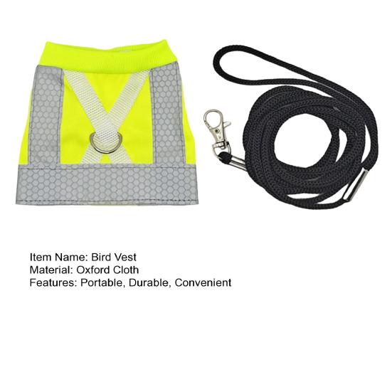 Bird Flight Harness Vest Parrot Suit with Leash Reflective Vest Bird Clothes for Cockatiels