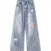 Jeans Baggy Étoilés Bleus Y2k pour Femmes Vintage Harajuku Grunge Hiphop Pantalons Jean Oversize Pantalons en Denim Vêtements Alternatifs