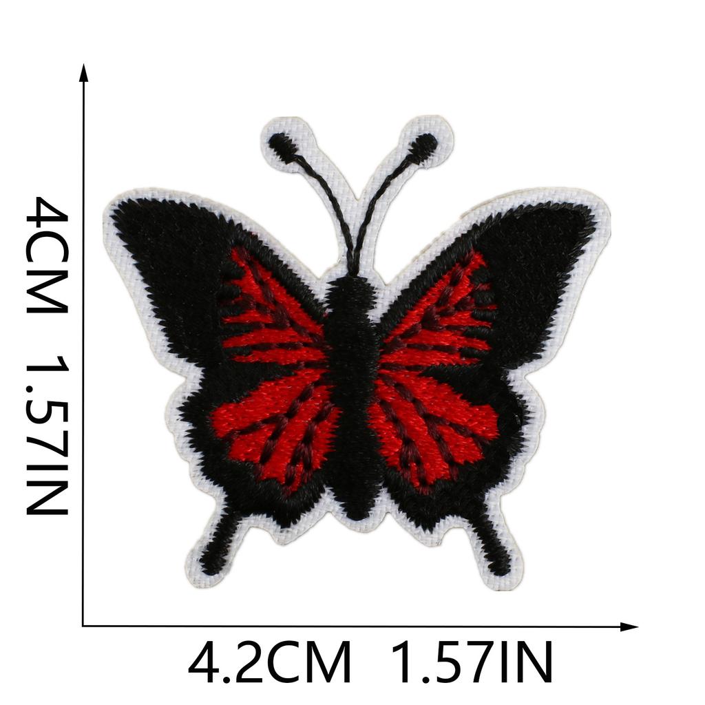 Butterfly World Embroidery Cloth Sticker Colored Flower Butterfly Computer Embroidery Label Clothes Decorative Patch Sticker Blue Butterfly