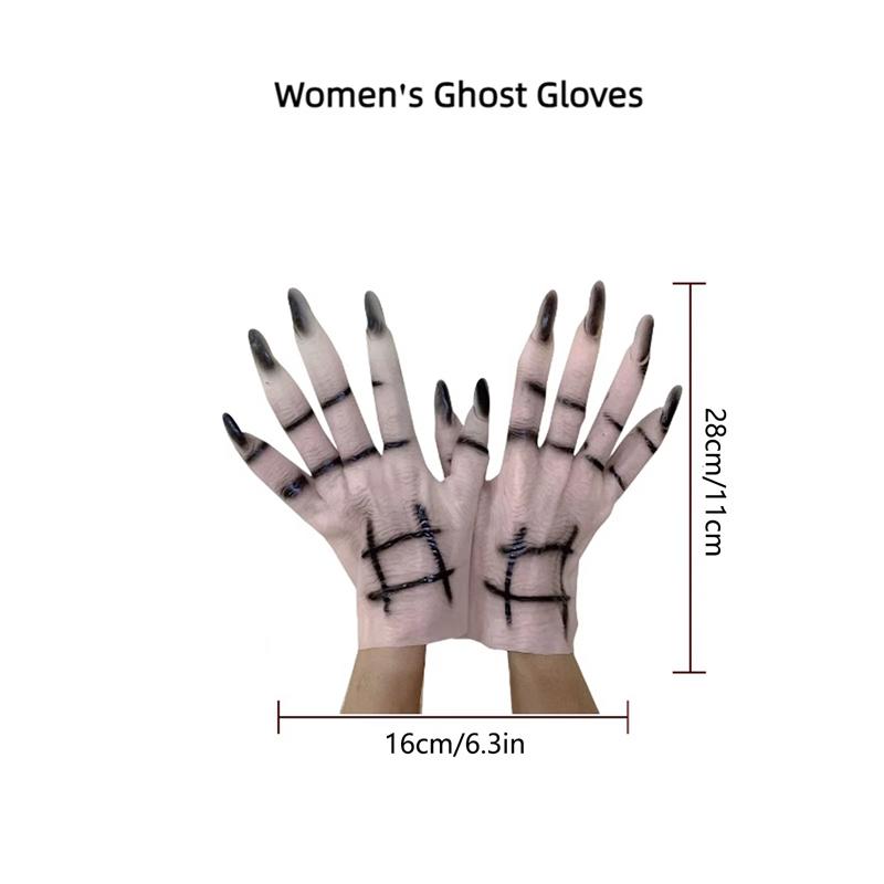 1 Paar Requisiten Tier Rollenspiel mit Horror Partyzubehör, Halloween Bar Verkleidung Geisterhandschuhe