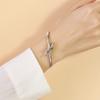 Knot Bracelets Stainless Steel Dainty Adjustable Opening Bangle,Trendy Circular Knot Cuff Wedding Bracelet,Bridesmaid Jewelry