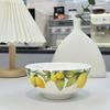 Lemon Pattern Porcelain Plate Ceramic Bowl Hand-painted Round Dinner Plate Fruit Dish Kitchen Plates Japanese Dishes