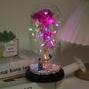 Eternal Life Flower Glass Cover Rose Valentine'S Day Gift Led Lights Christmas Ornaments