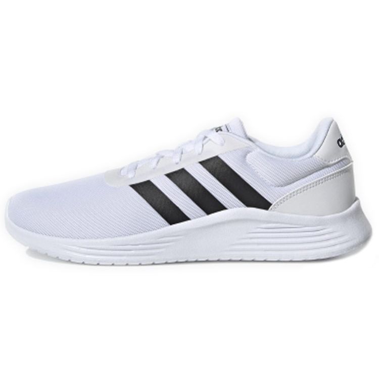Adidas Neo Lite Racer 2.0 Comfortable PU Cushioning Lightweight Low-Top Casual Running Shoes Men Sneakers White EG3282
