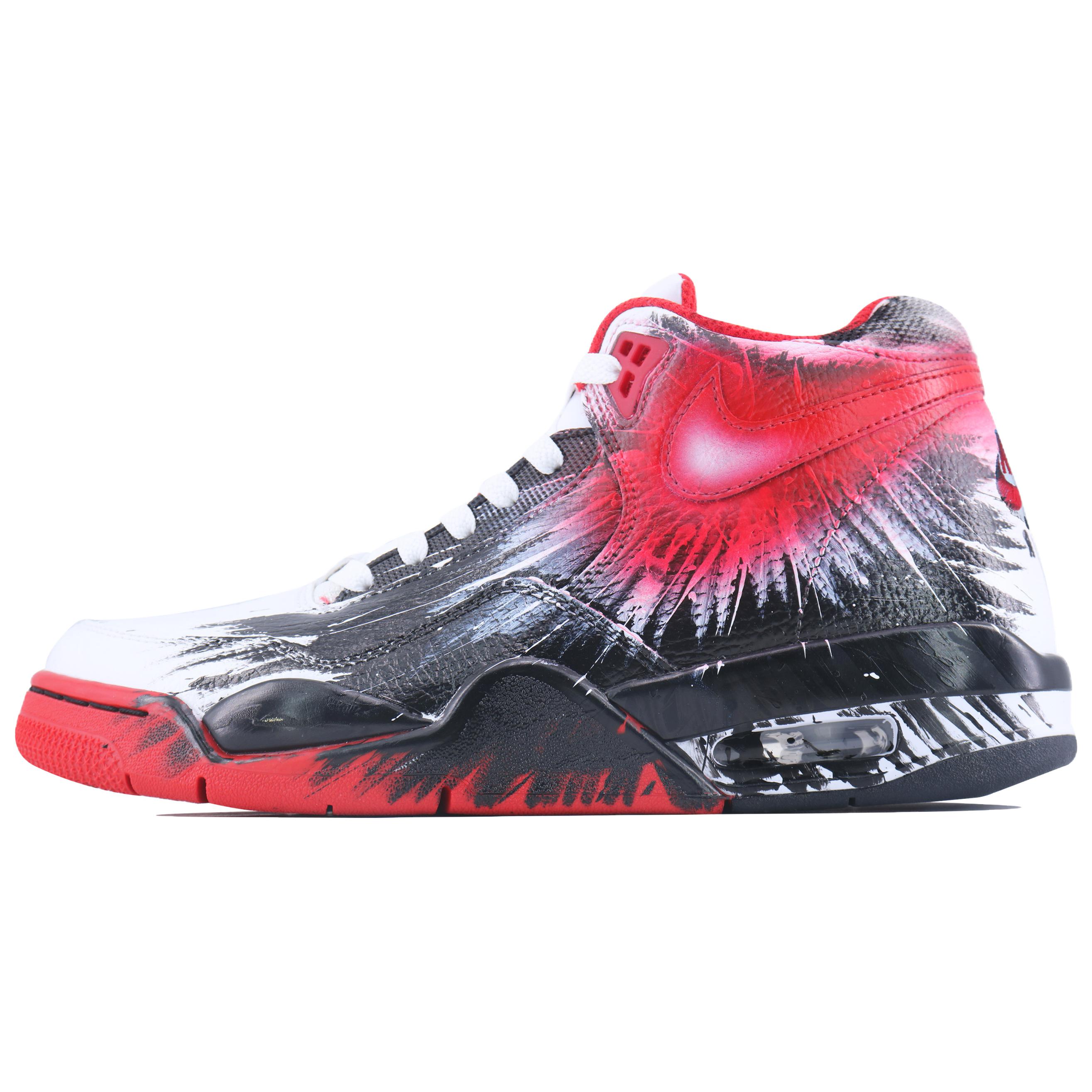 

Nike Flight Legacy Wasteland Scarlet Low top Vintage Basketball Shoes Unisex White Red Black BQ4212-100(Team168-) 40