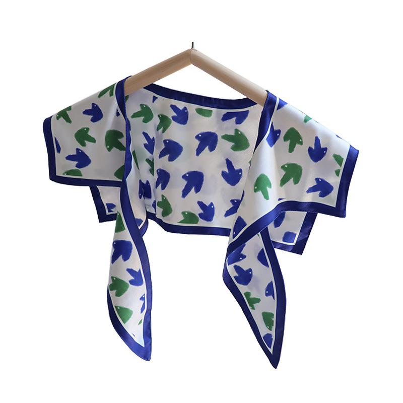 New shoulder silk scarf shawl women's spring and autumn summer fake collar air-conditioned room vest decoration with neck protection double-layer scar