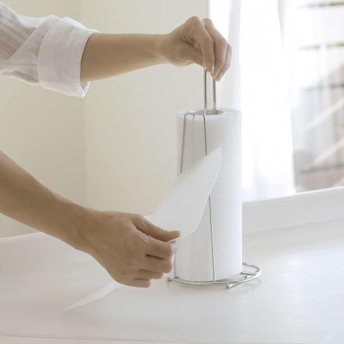 Shimomura Kihan Abreißbarer Küchenpapierhalter [Hergestellt in Japan] Schneidet sauber entlang der Perforationen, leicht zu tragen, rostbeständig, für Küchenpapierrollen