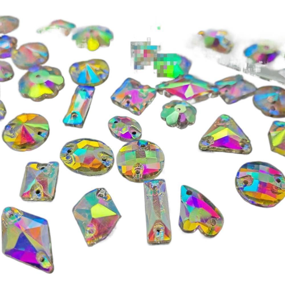 Red Resin Shiny Glass Rhinestone Stickers: Mixed Style Sewing Accents for Dancewear