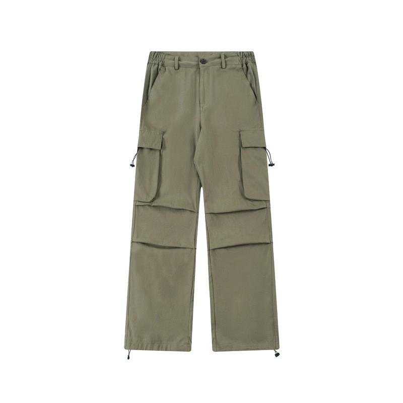 Men Women Streetwear Cargo Pants Loose Fit Straight Leg Wide Trousers With Detail Multi Pocket Cotton Casual