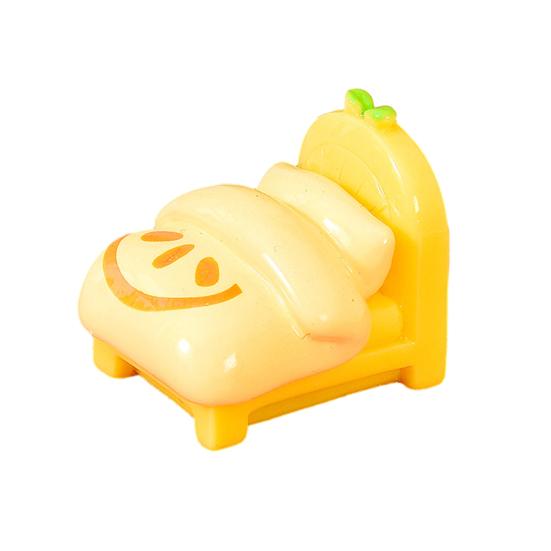 Yousheng Miniature Dollhouse Furniture Mini Resin Bed Sofa Cabinet Table Accessories Lemon Style Tiny Pretend Play Props for Fairy Garden Doll House
