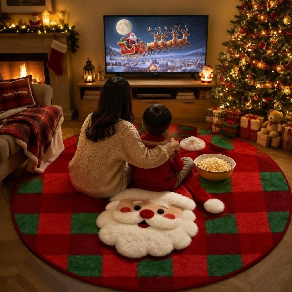 Santa Claus Christmas Rug 2D Flat Printed Christmas Doormat New Year Xmas Home Decor Outdoor