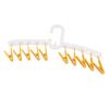 Plastic Sock Clips Drying Rack Straight Rod for Clothes Travel Portable Supplies White and Yellow