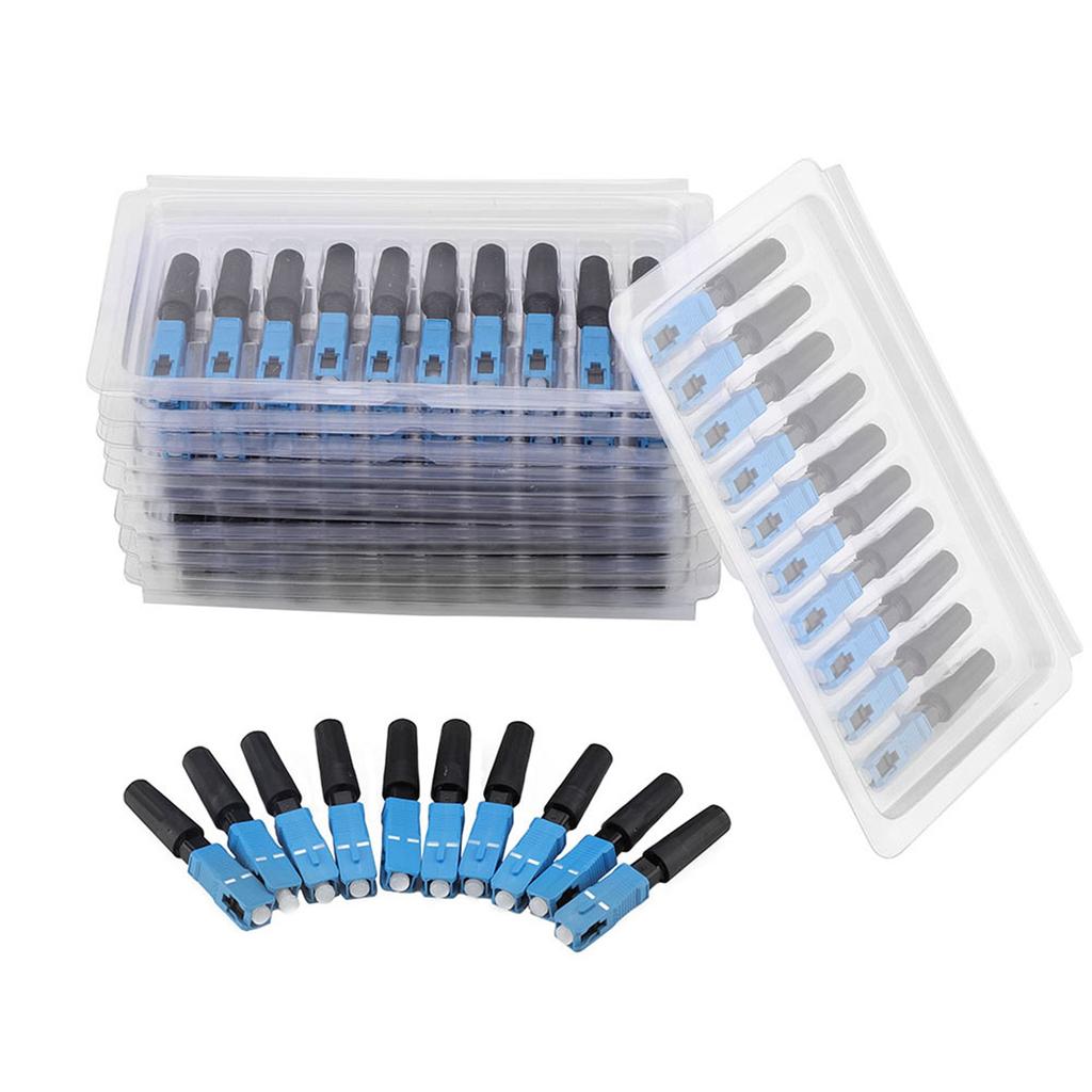 100pcs Embedded SC Optic Fiber Quick Fast Connector Adapter for FTTH
