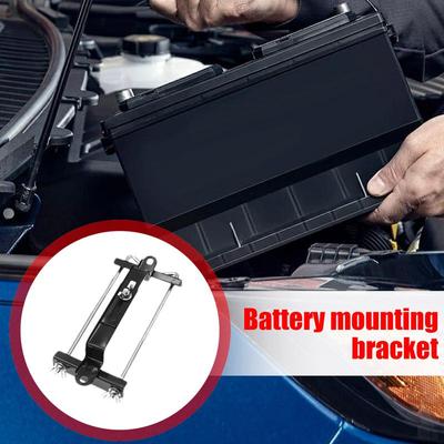 Car Battery Tie Down Bracket Car Battery Crossbar Tie Down Holder Space-Saving Design Includes Bolts Metal Iron Construction