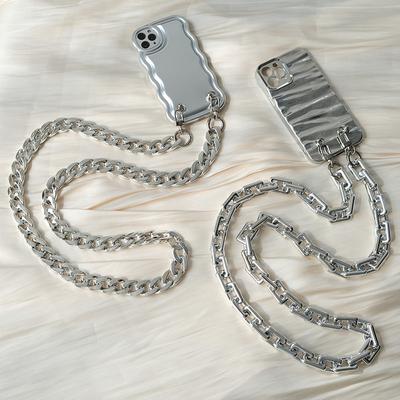 Neues süßes Handy-Zubehör, abnehmbare Teile-Kette, massives Silber, Crossbody-Harz, luxuriöser Umhängeriemen, Handyhülle-Ketten, Acryl-Schulterkette